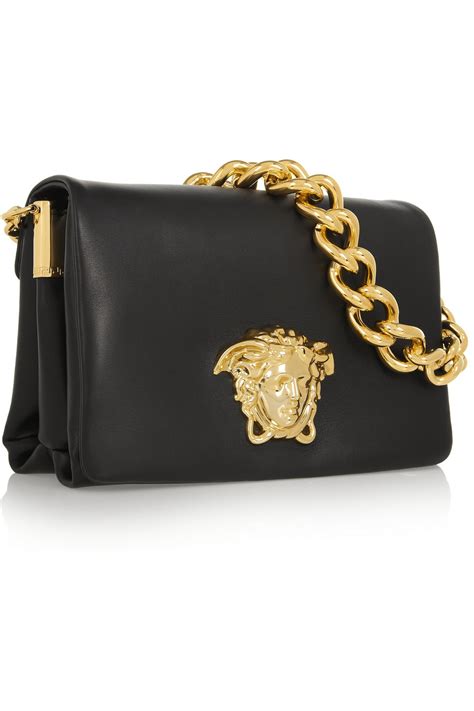 versace two open pocket handbag ii in black|authentic versace purses.